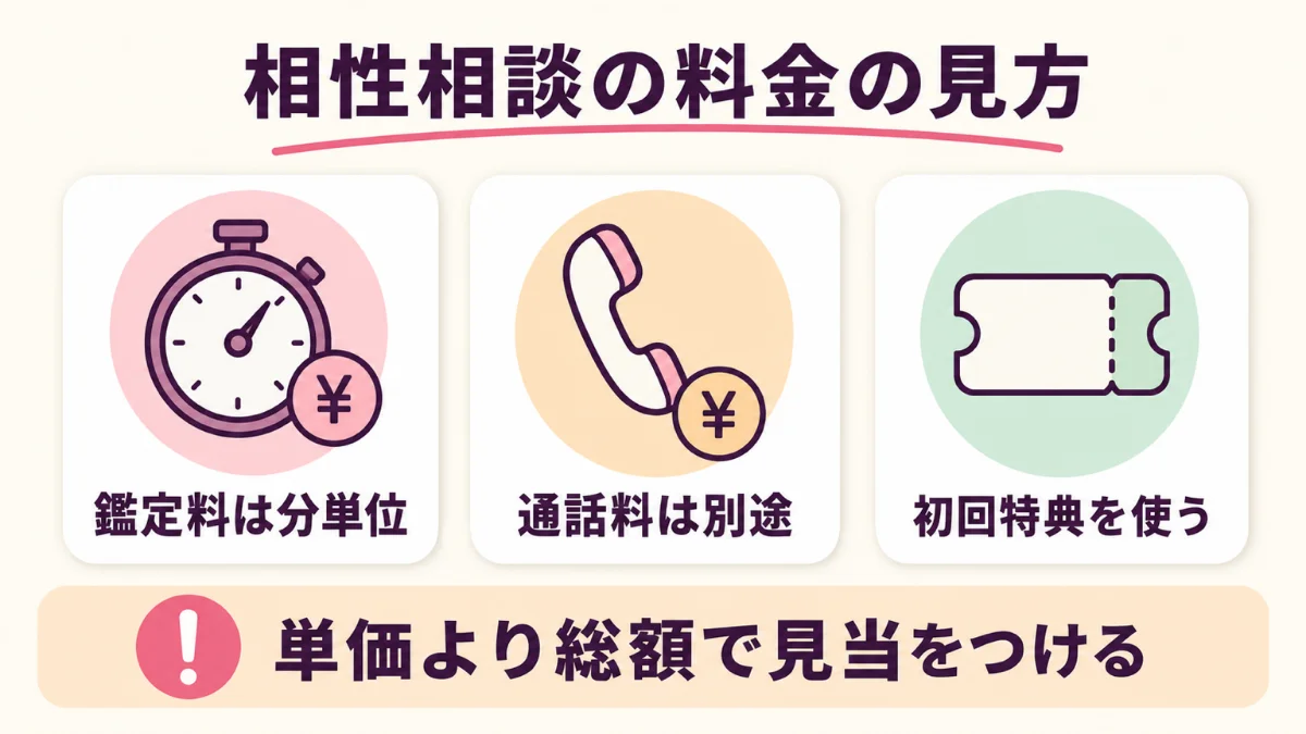 相性相談の料金は鑑定料に通話料を足した総額で見る
