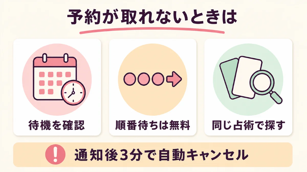 電話占いシエロで人気占い師の予約が取れないときの3つの対処法