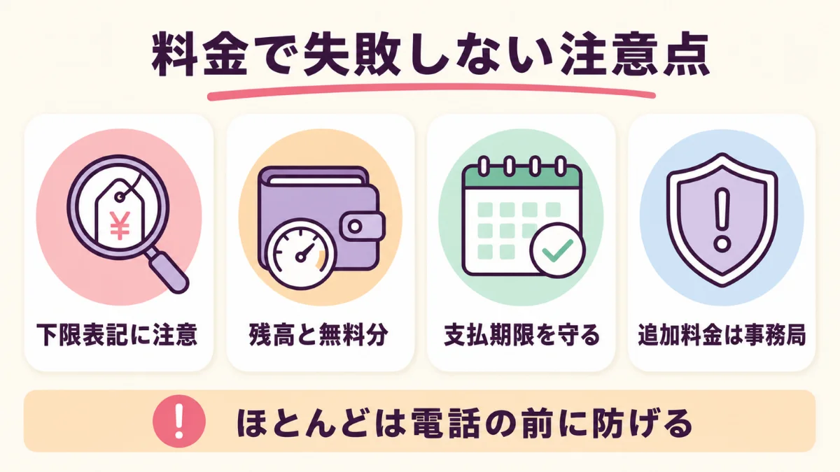 電話占いの料金の失敗は下限表記・残高・支払期限・追加料金の確認で防げる