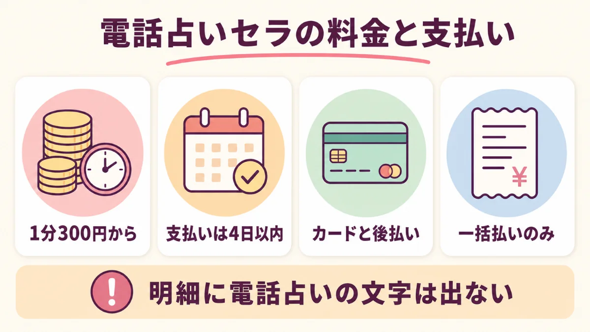 電話占いセラの鑑定料金と支払い方法