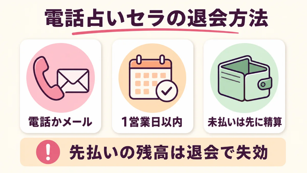 電話占いセラの退会手続きの流れと注意点