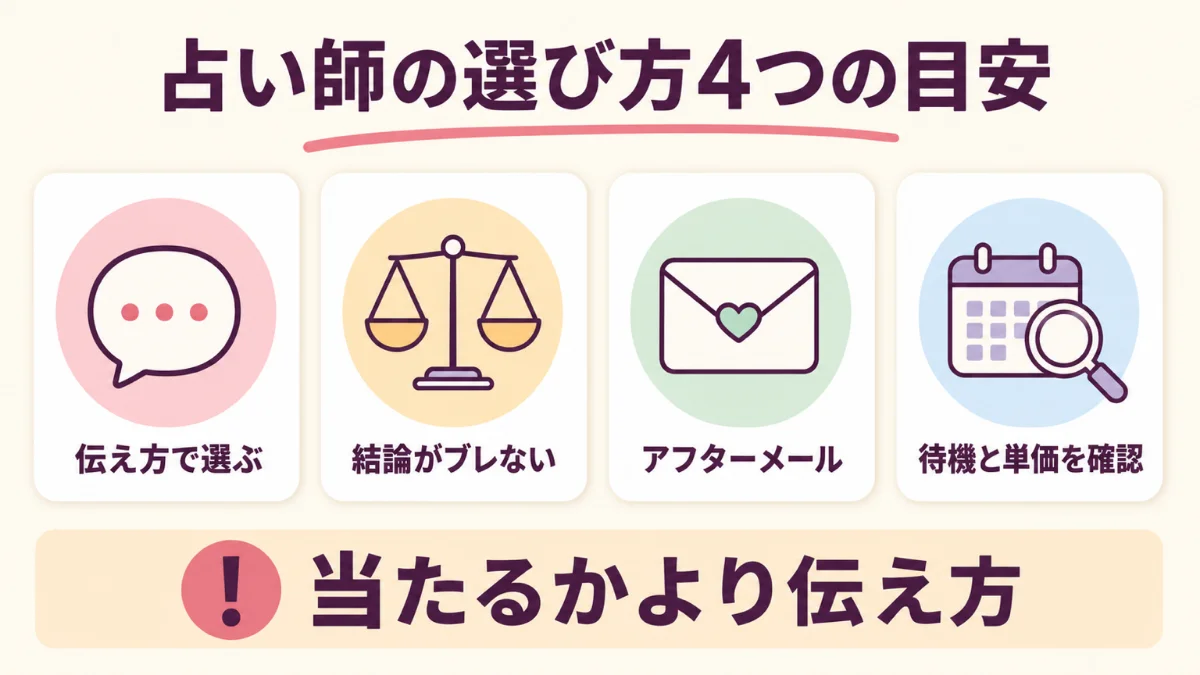 電話占いウィルの占い師を選ぶ4つの目安