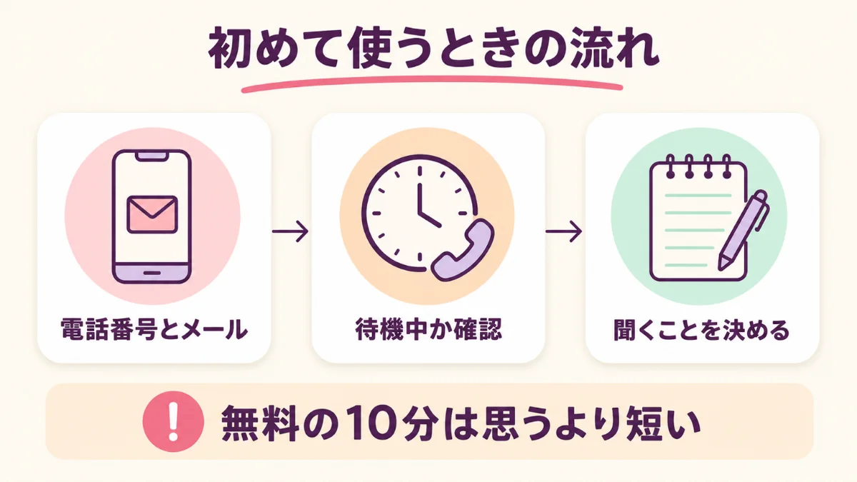 電話占いを初めて使うときの登録から鑑定までの流れ